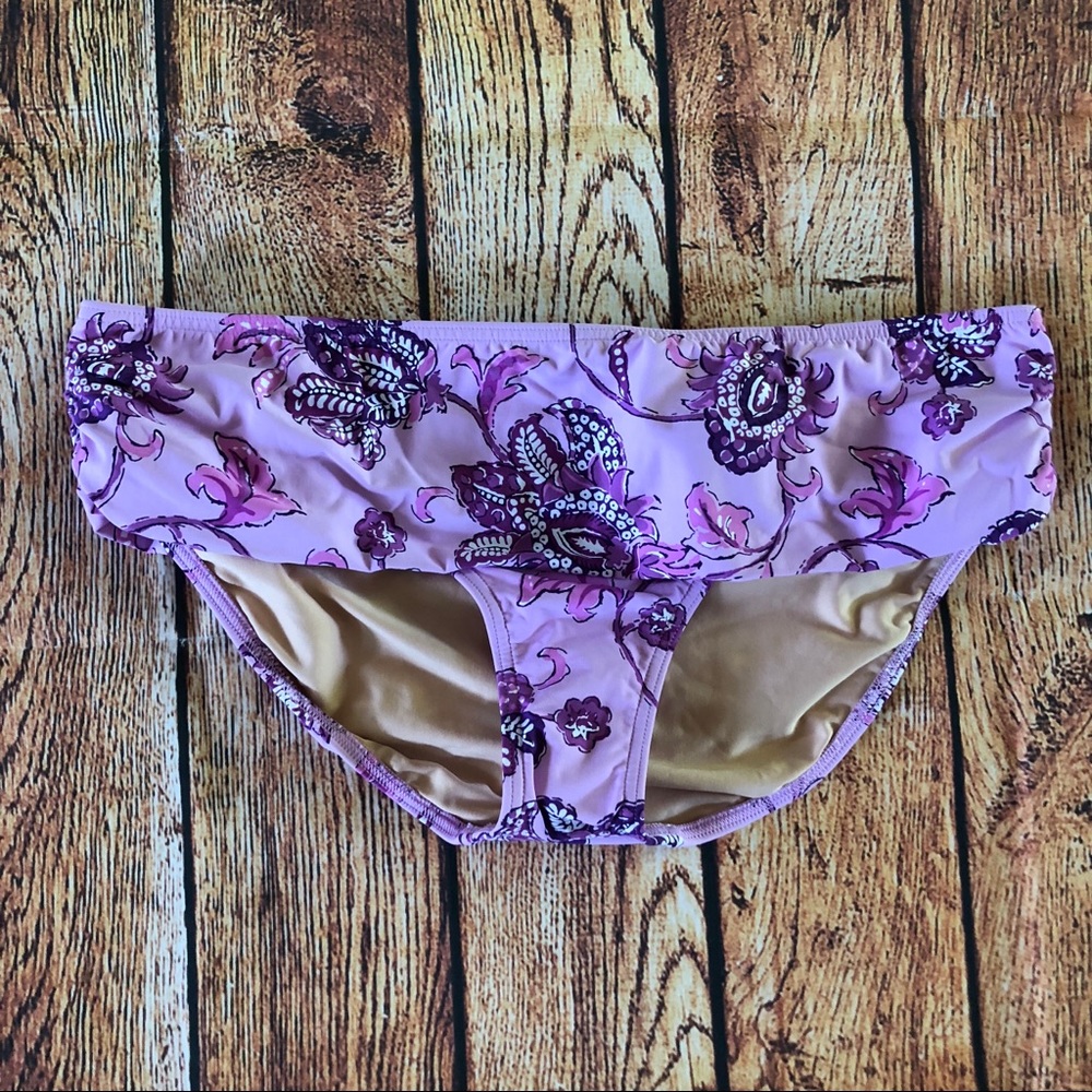 Lands’ End Purple Floral Bikini Bottoms Sz 16 New